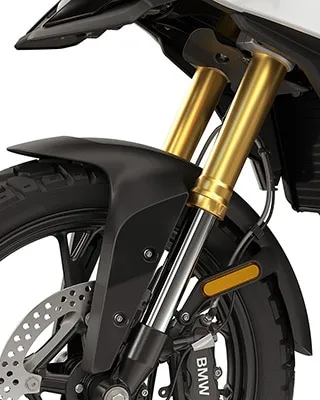 Fourche inversée de 43 mm anodisée couleur or de la BMW F 450 GS