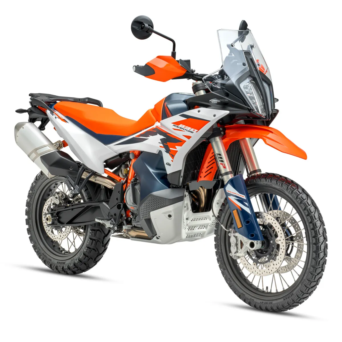 KTM 890 Adventure R vue de trois-quarts avant droit sur fond blanc